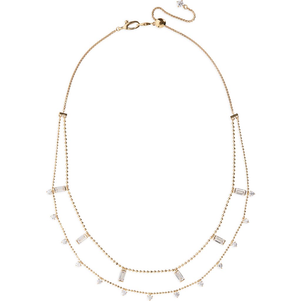 NADRI NADRI SHAKY CUBIC ZIRCONIA CHARM DOUBLE ROW NECKLACE