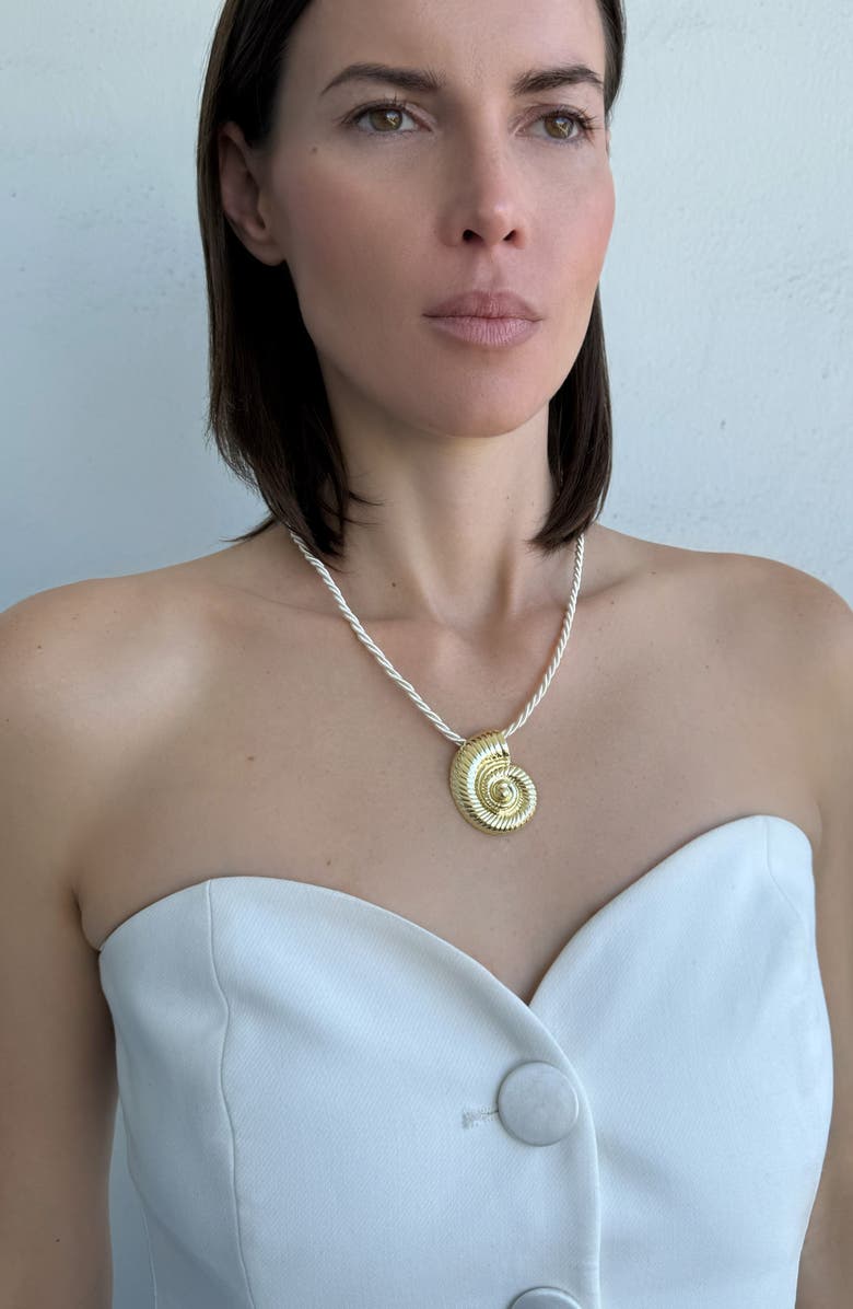 Adornia Shell Pendant Cord Necklace, Alternate, color, 