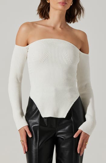 Astr The Label Aeralyn Off The Shoulder Sweater In White