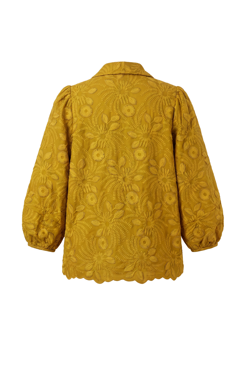 Ferris 3D Embroidered Satin Crop Jacket, Alternate, color, Goldenrod