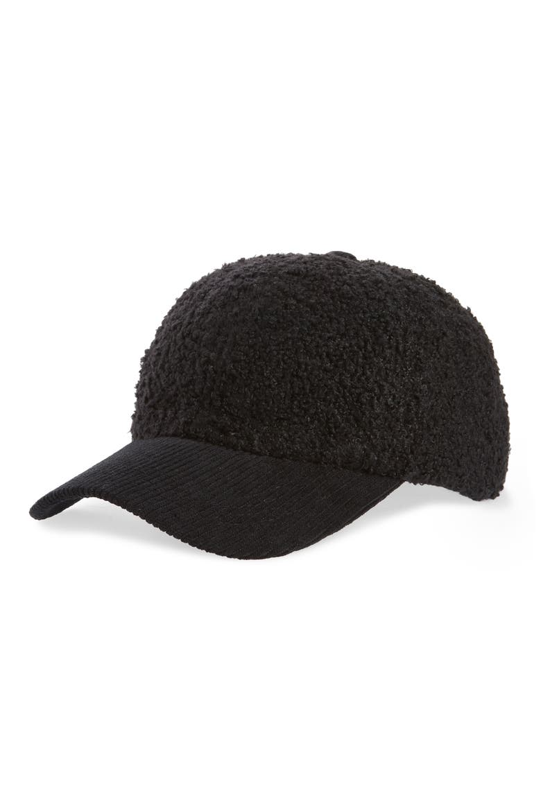 High Pile Fleece Baseball Cap, Main, color, BLACK