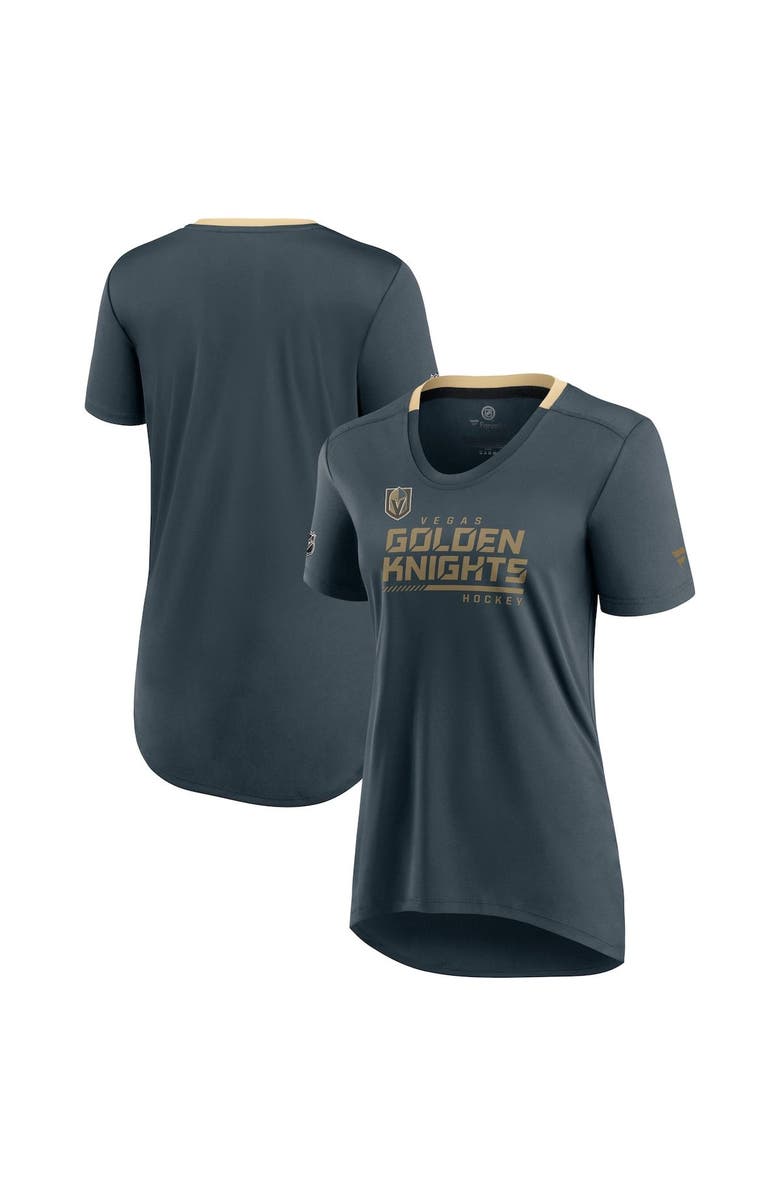 FANATICS Women's Fanatics Branded Charcoal Vegas Golden Knights Authentic Pro Locker Room T-Shirt, Alternate, color,