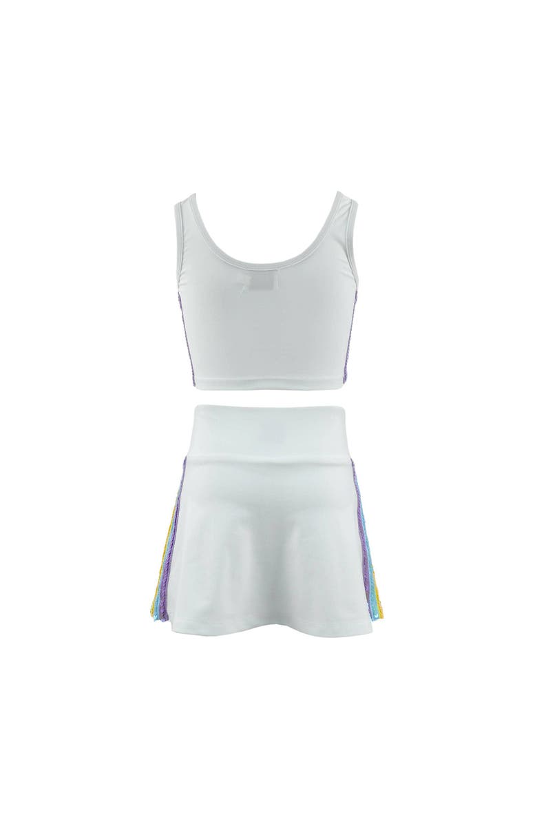 Lola + The Boys Rainbow Sherbet Sequin Tennis Set, Alternate, color, White