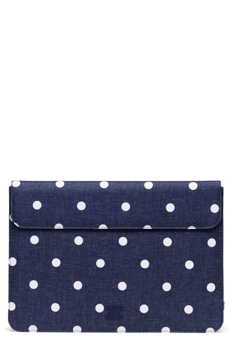 Spokane 15-Inch MacBook Pro Canvas Sleeve, Main, color, POLKA DOT CROSSHATCH PEACOAT