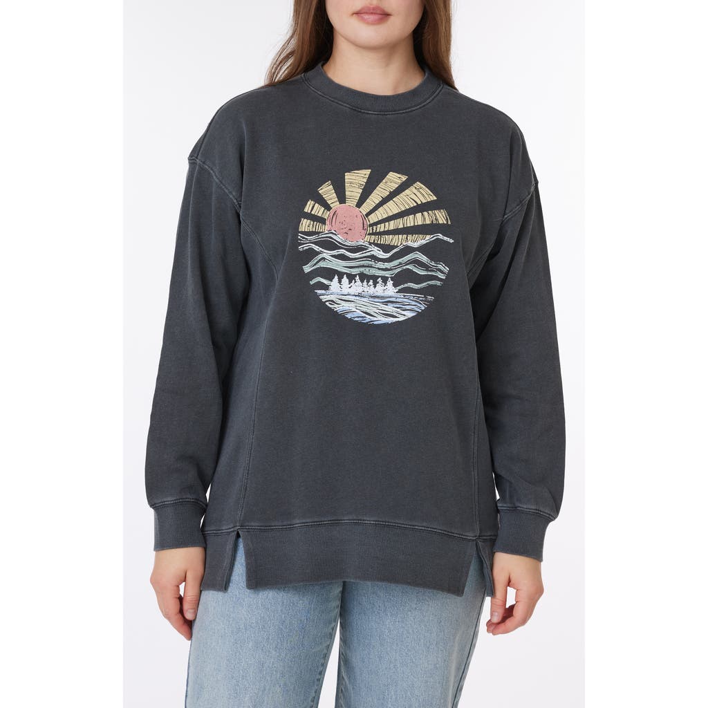 C&c California C & C California Maise High Low Sweatshirt In Mountain Sun- Black Sand