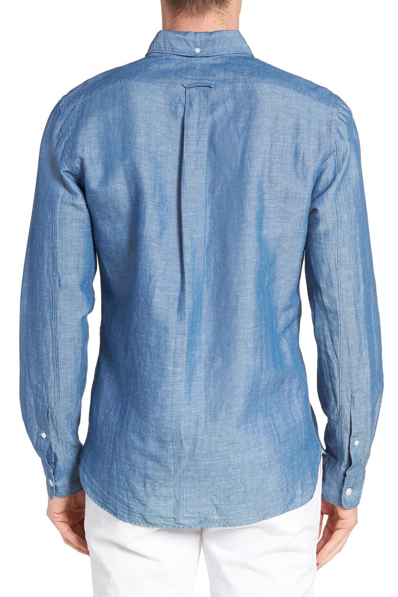 Patch Pocket Chambray Sport Shirt, Alternate, color, INDIGO
