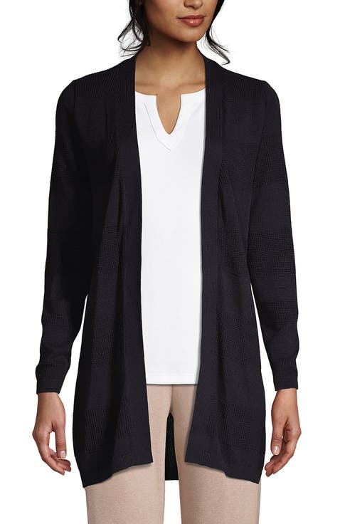 Cotton Modal Texture Stripe Open Cardigan Sweater