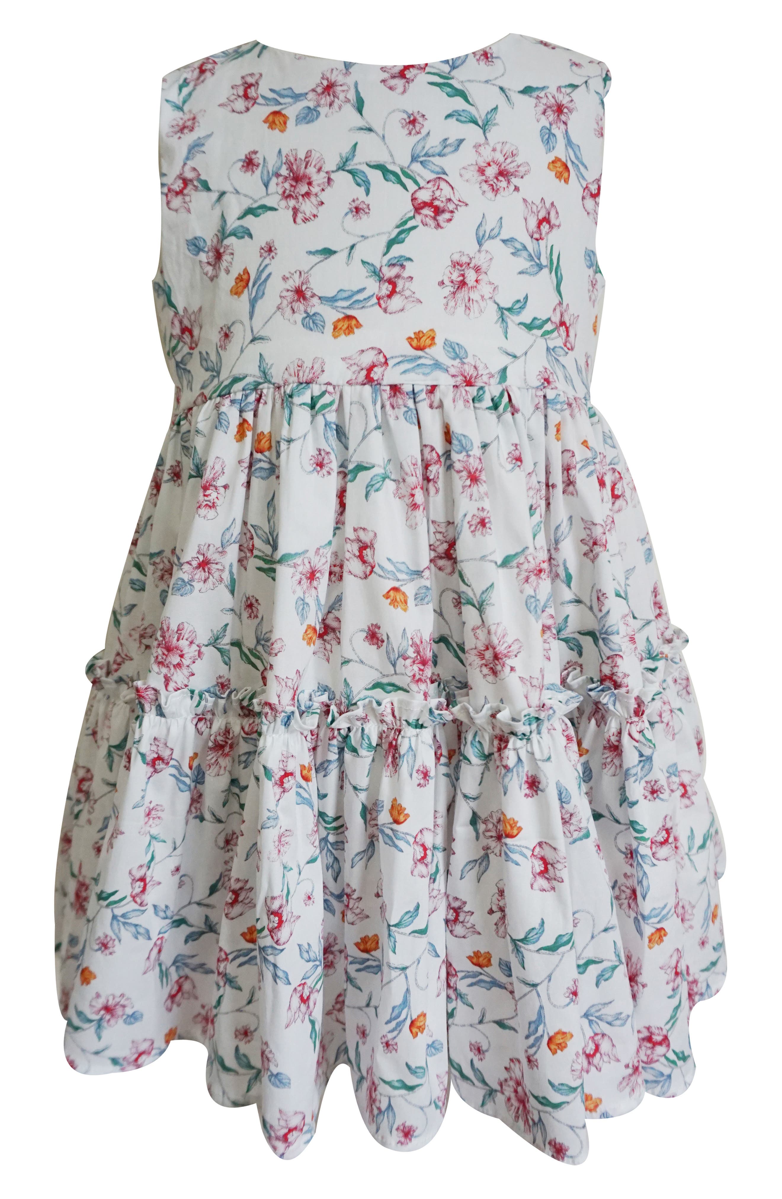 Popatu Kids' Floral Tiered Cotton Dress