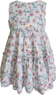 Popatu Kids' Floral Tiered Cotton Dress