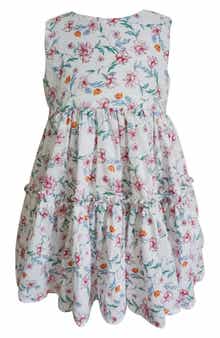 Kids' Floral Tiered Cotton Dress