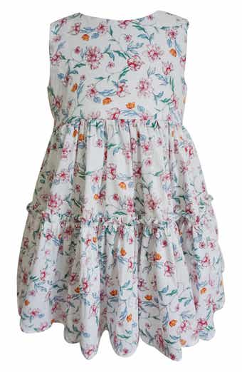 Popatu Kids' Floral Tiered Cotton Dress