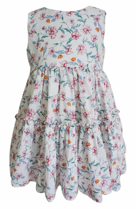 Popatu Kids' Floral Tiered Cotton Dress