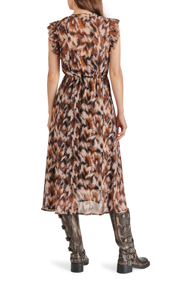 Steve Madden Allegra Print Ruffle Midi Dress, Alternate, color,