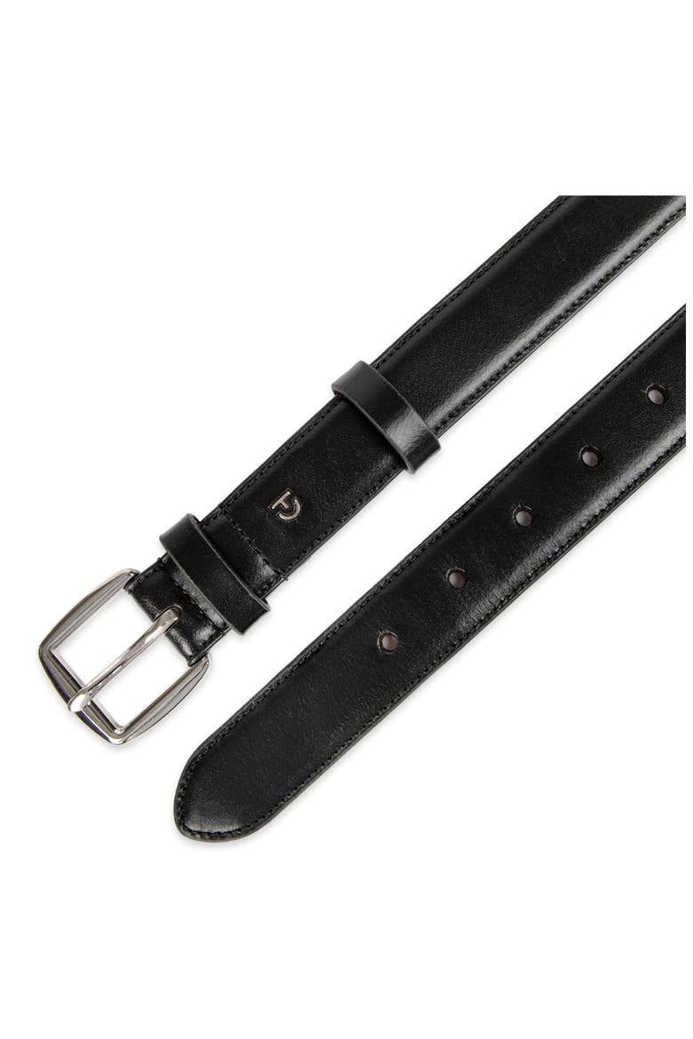 Feather Edge Leather Belt, Alternate, color, BLACK
