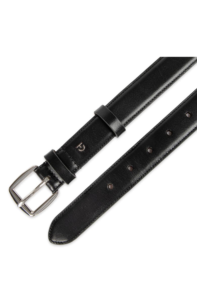 Cole Haan Feather Edge Leather Belt, Alternate, color, Black