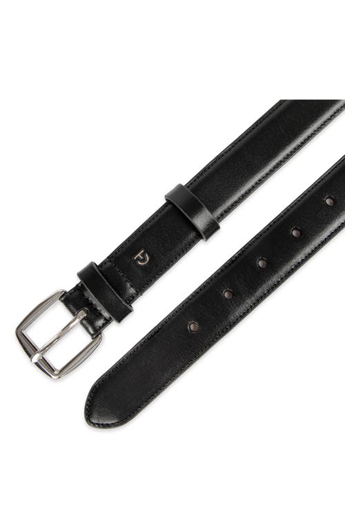 Cole Haan Feather Edge Leather Belt In Black