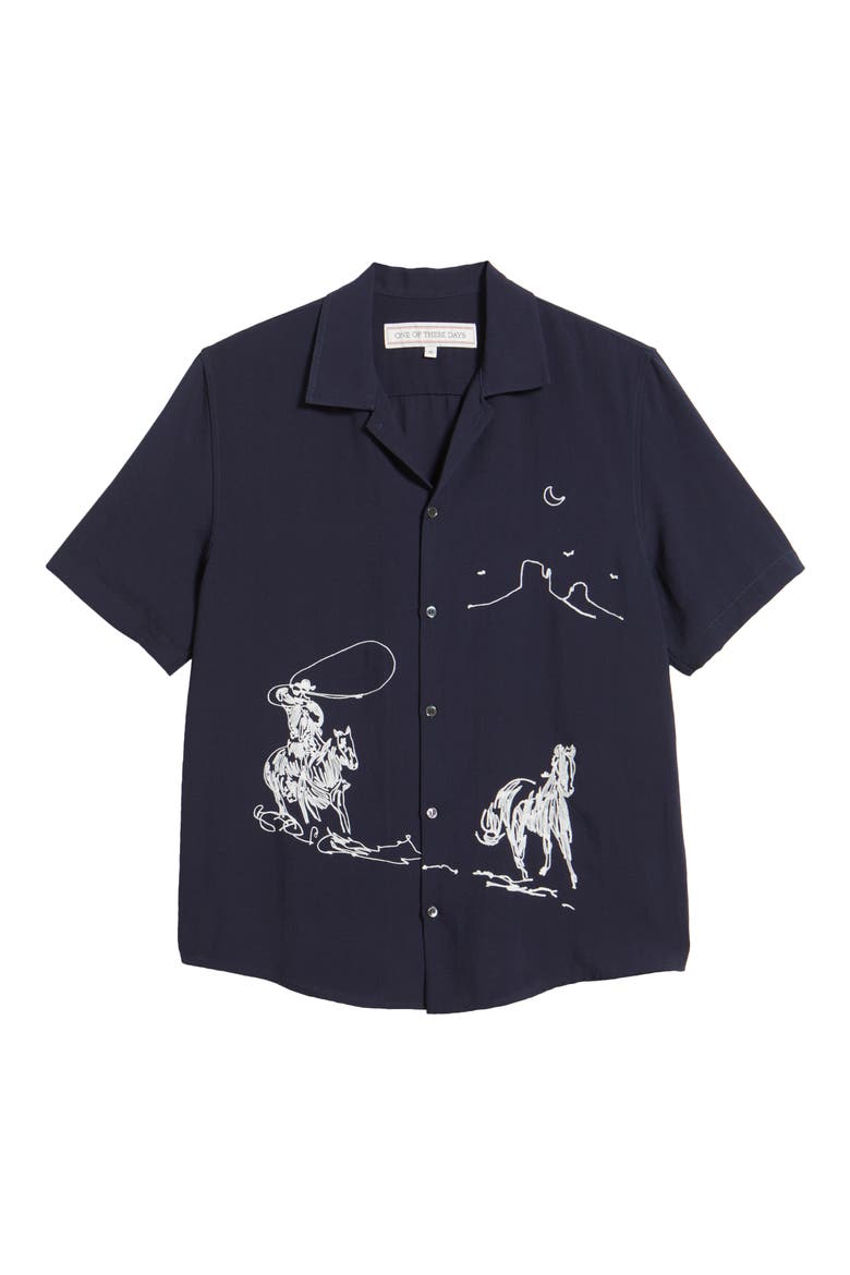 Into the Distance Camp Shirt, Alternate, color, NAVY
