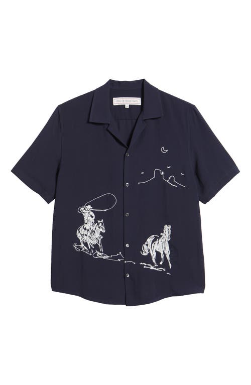 One Of These Days Into The Distance Camp Shirt In Navy