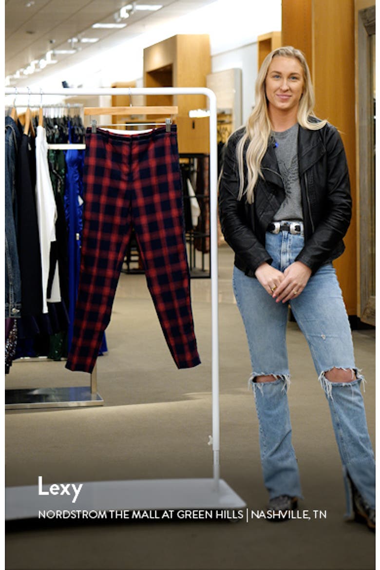 Velvet Stripe Shadow Plaid Crop Pants video