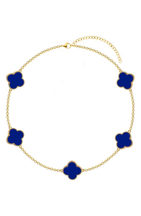 Enamel Clover Station Chain Bracelet