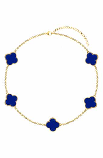 GABI RIELLE Enamel Clover Station Chain Bracelet