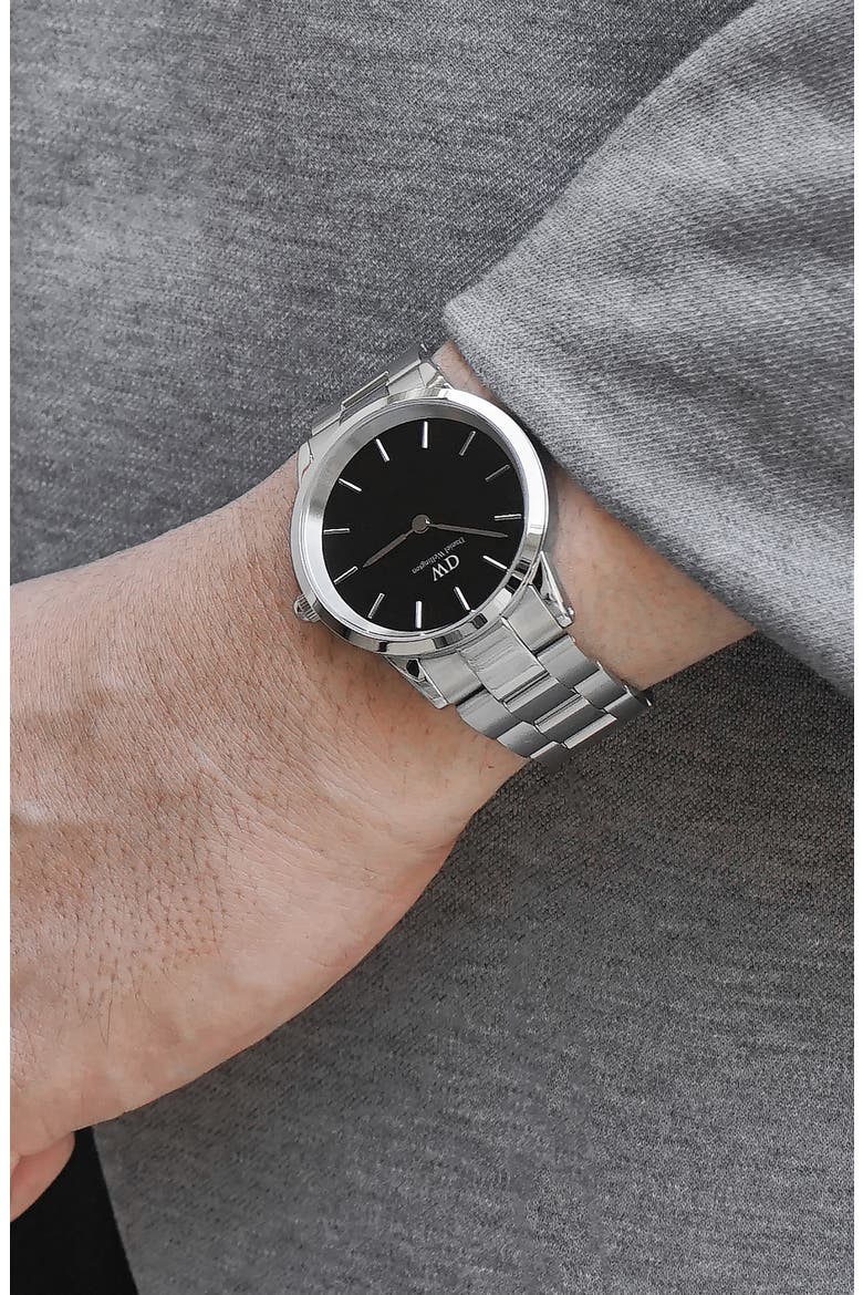 Iconic Bracelet Watch, 40mm, Alternate, color, SILVER/ BLACK