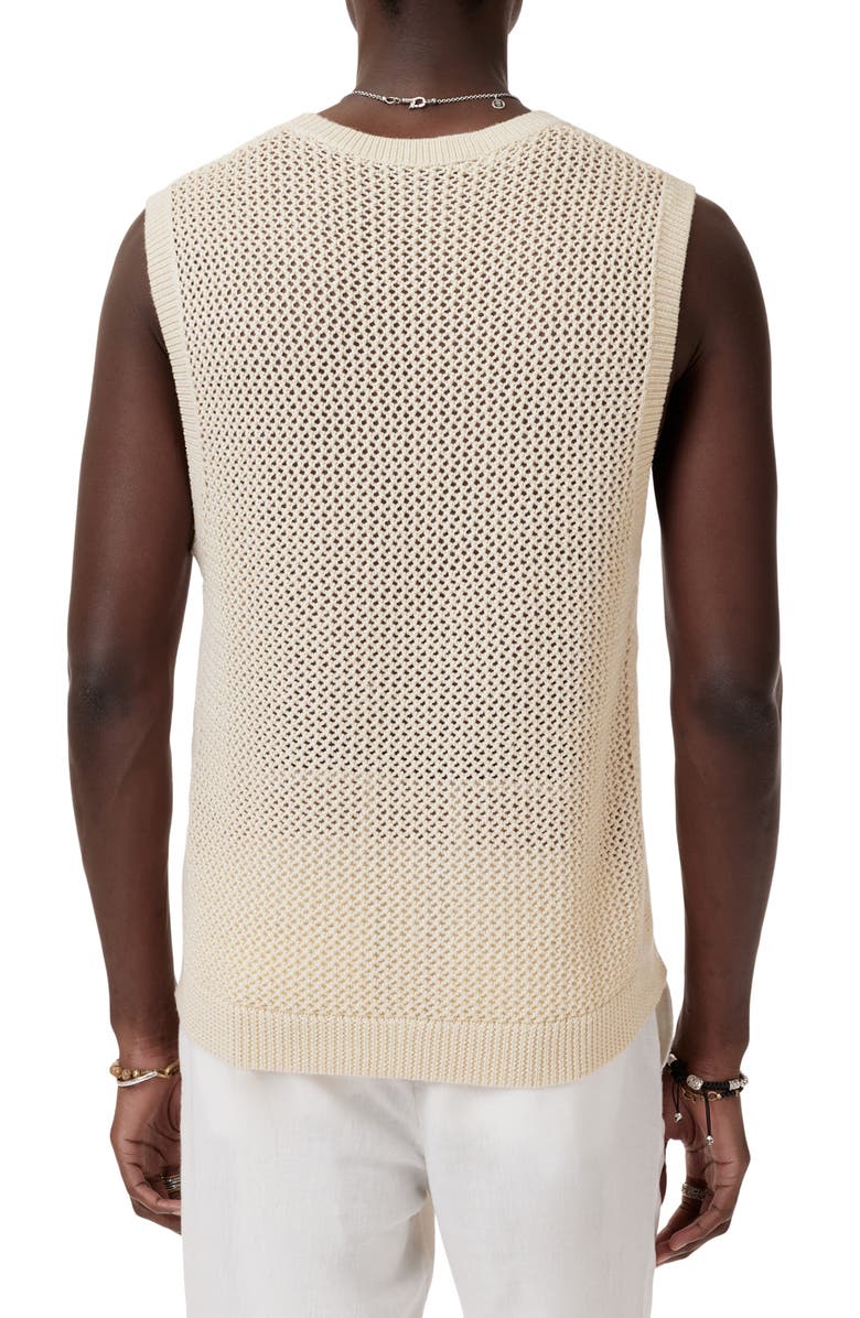John Varvatos Augusto Chunky Wool
Linen Sweater Vest, Alternate, color, Eggshell