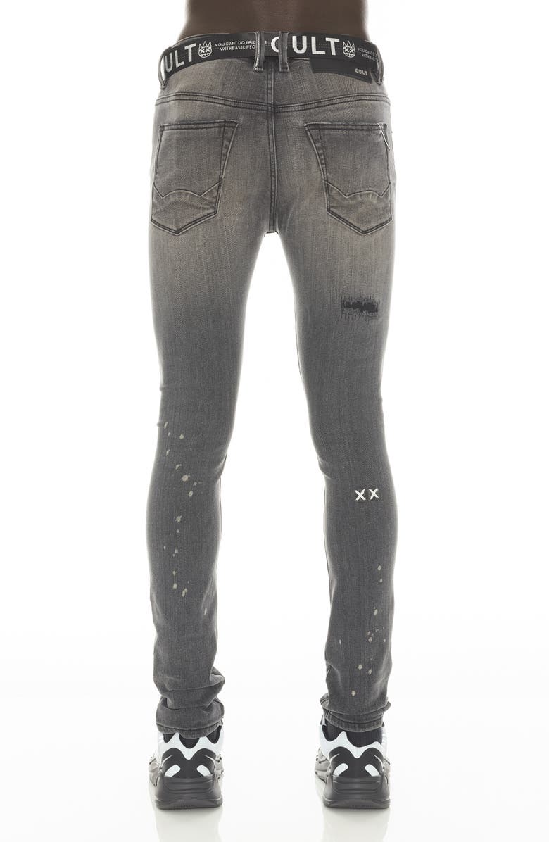 Cult of Individuality Punk Belted Distressed Super Skinny Jeans, Alternate, color, 