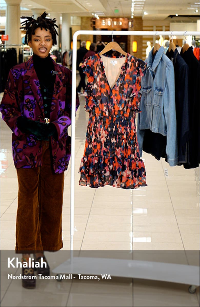 Floral Surplice V-Neck Flutter Sleeve Dress, sales video thumbnail