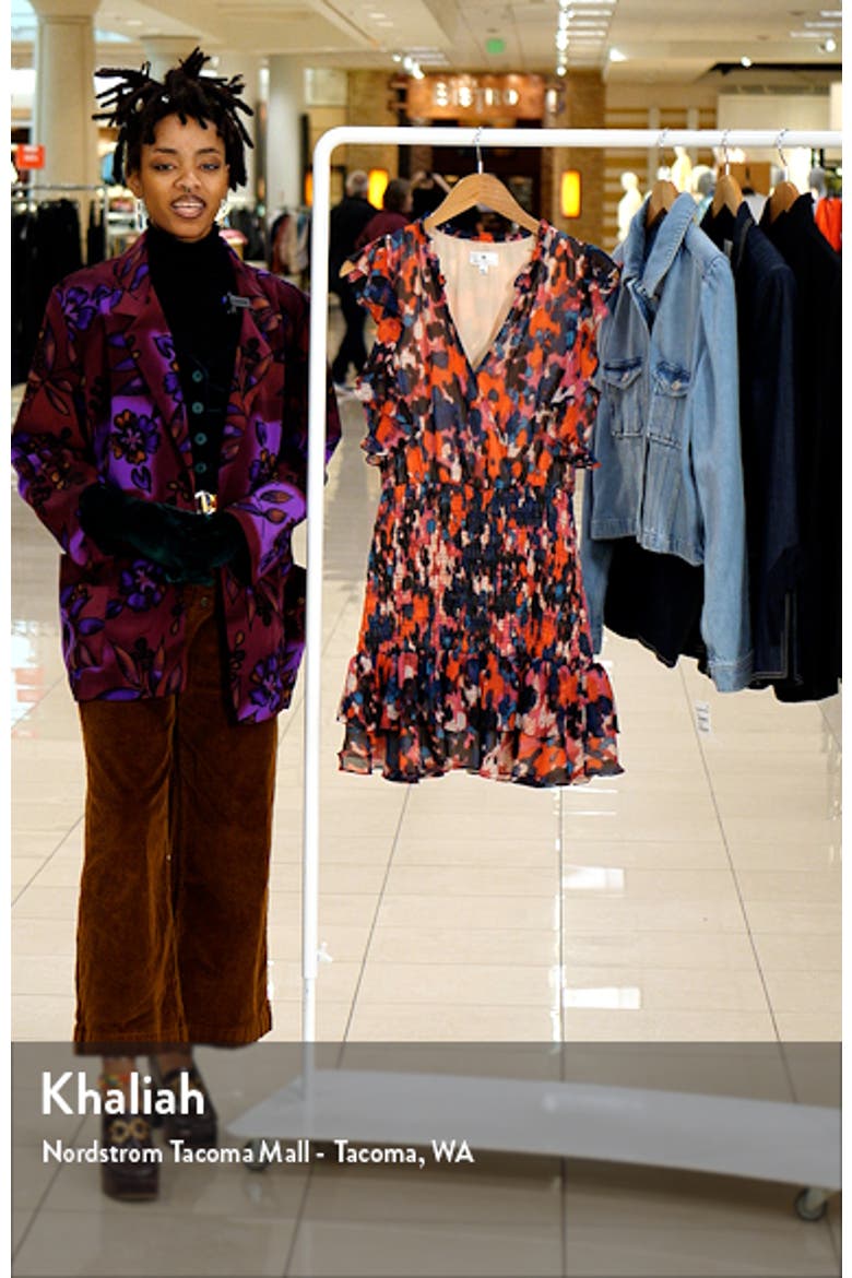 Floral Surplice V-Neck Flutter Sleeve Dress video