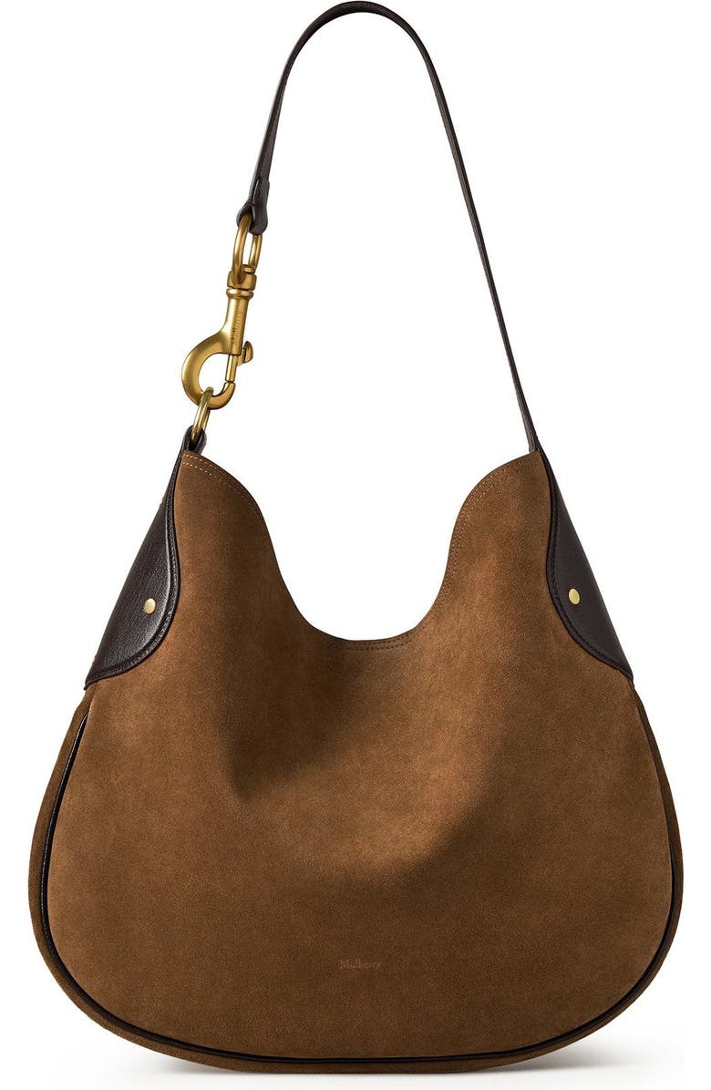 Mulberry Hackney Suede Shoulder Bag, Main, color,