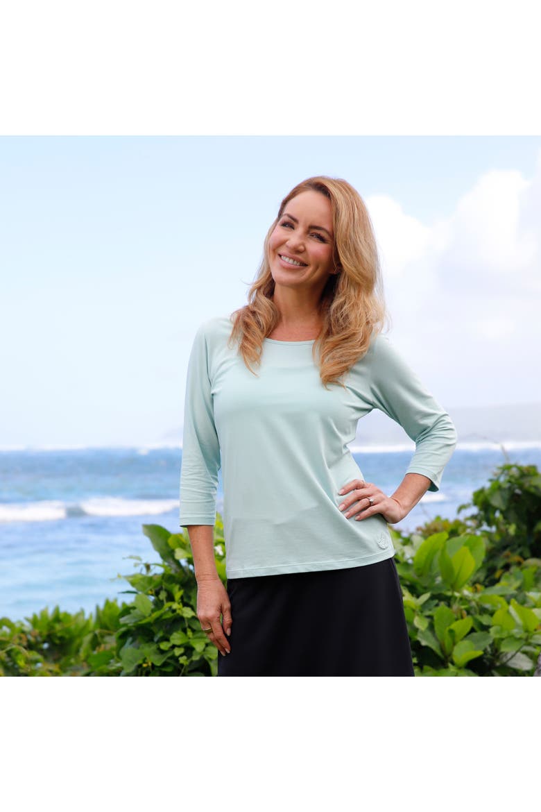 3/4 Sleeve Scoop Neck R&R Tee, Alternate, color, Dewdrop