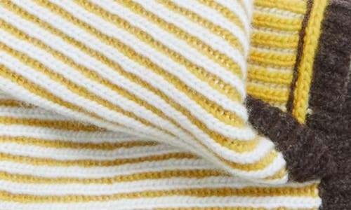 Eckhaus Latta Huddle Stripe Merino Wool Bonnet In Neutral