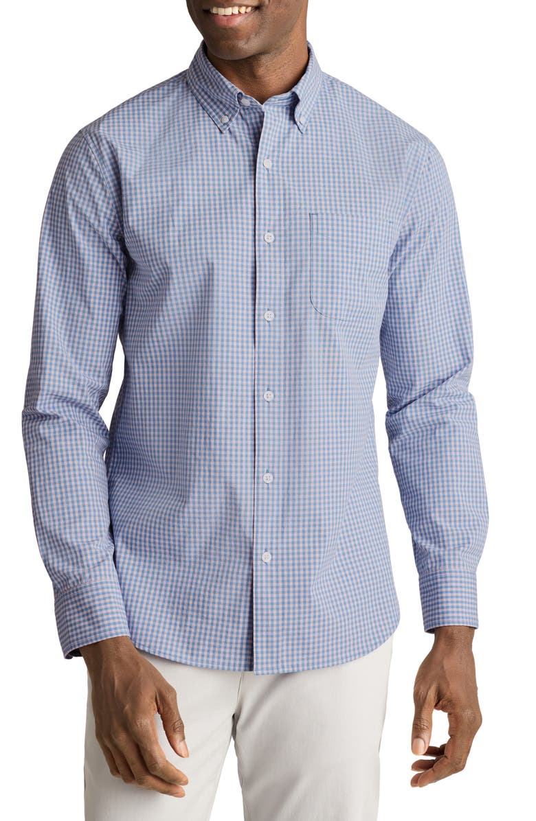 Bonobos Raliegh Slim Fit Gingham Check Button Down Shirt, Main, color, Blue/ Pink