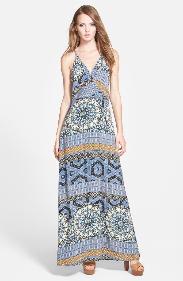 ASTR the Label ASTR Racerback Print Maxi Dress, Main, color, 