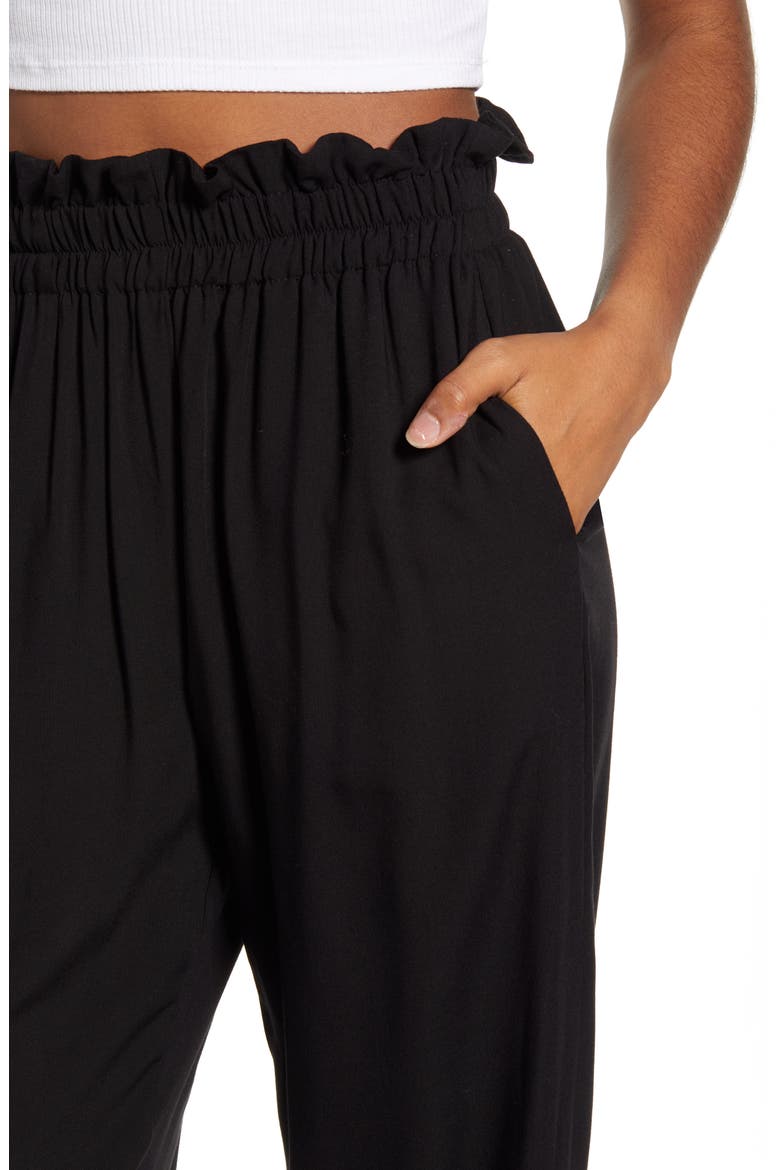 Paperbag Waist Ankle Pants, Alternate, color, BLACK