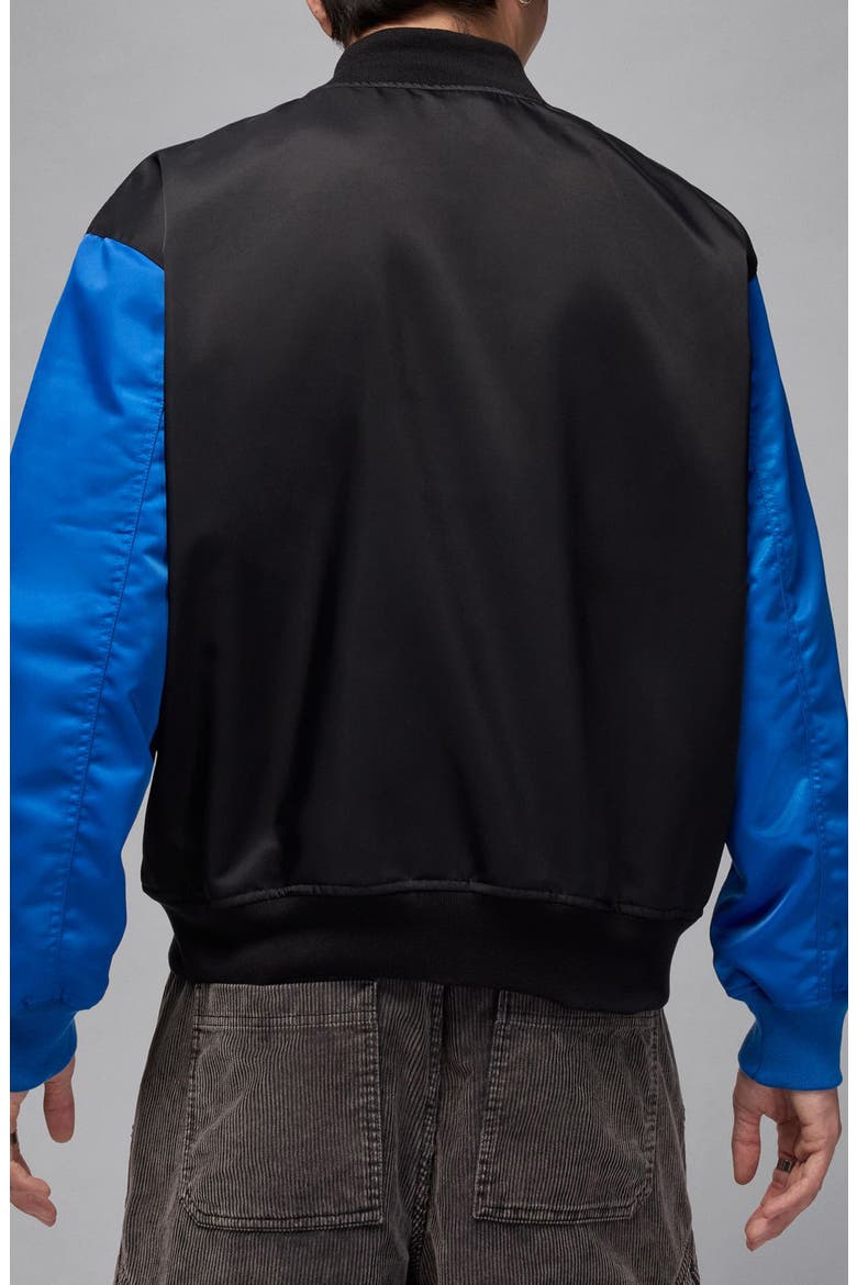 Brooklyn Collegiate Varsity Jacket, Alternate, color, 010 BLACK/SPORT BLUE/BLACK