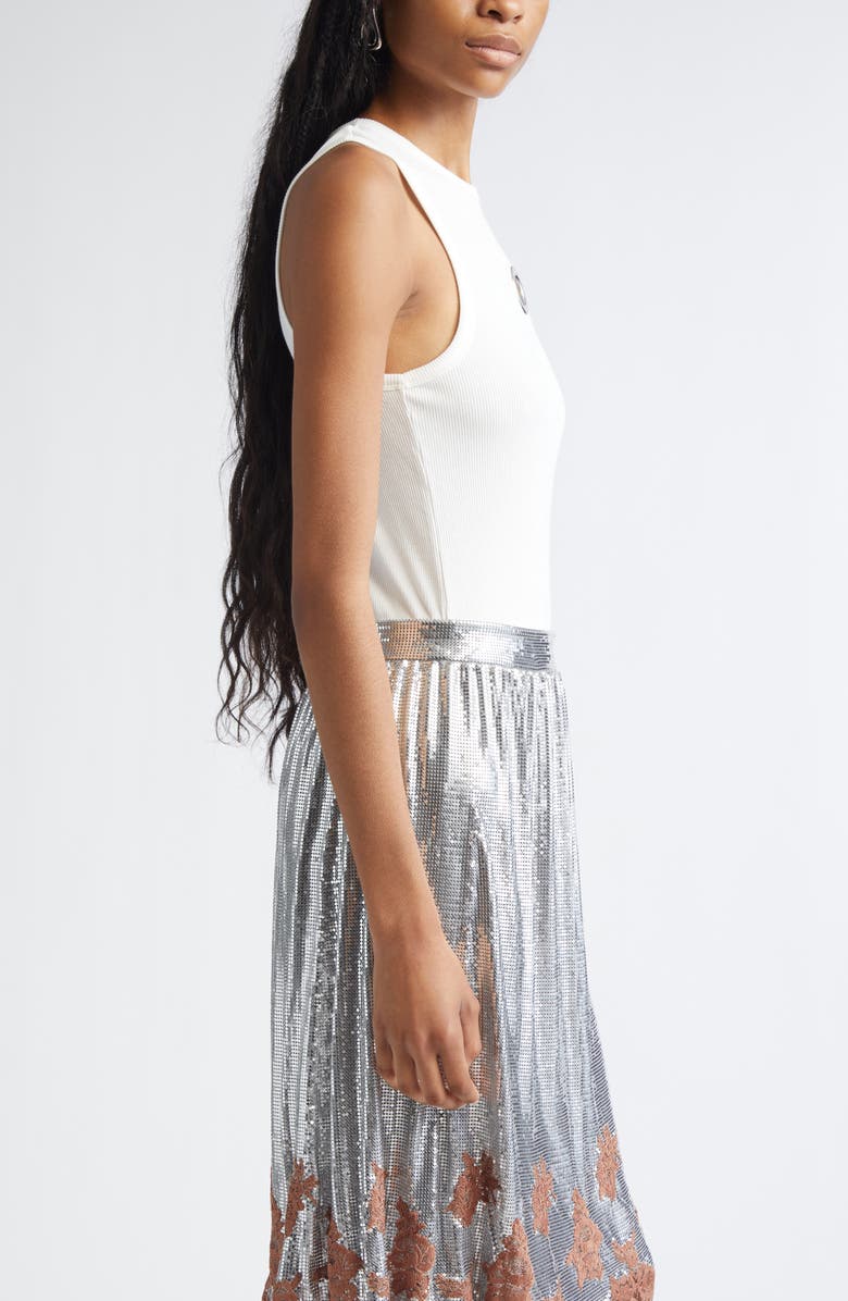 Rabanne Grommet Detail Jersey Tank, Alternate, color, White