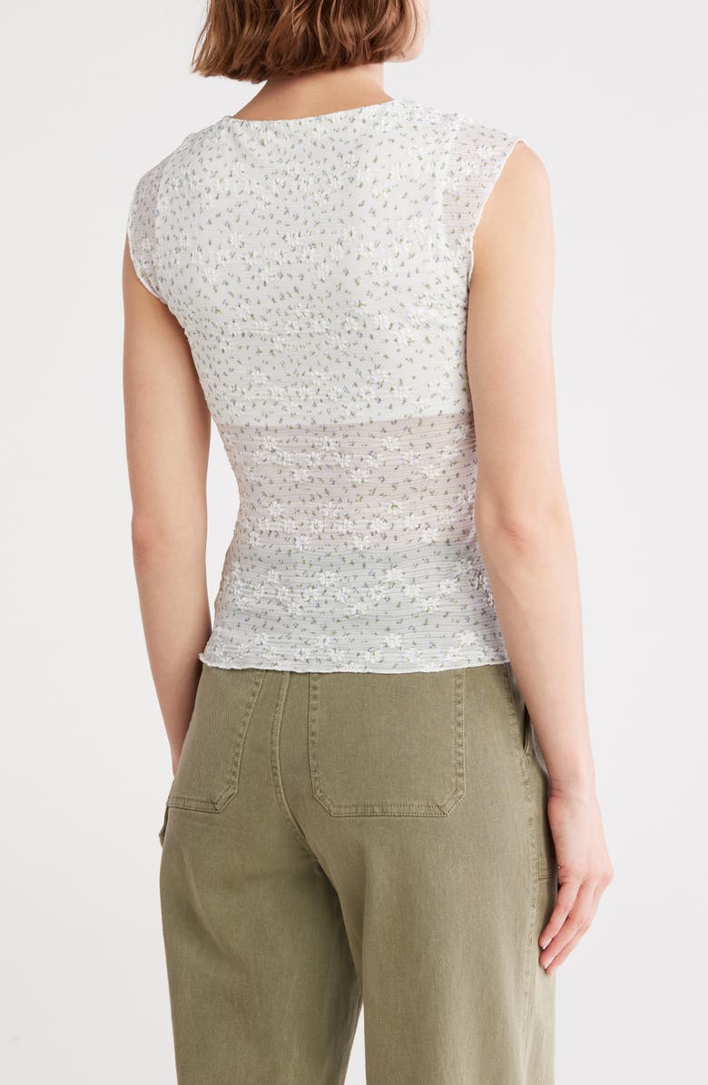 Elodie Ditsy Cap Sleeve Top, Alternate, color, White Floral