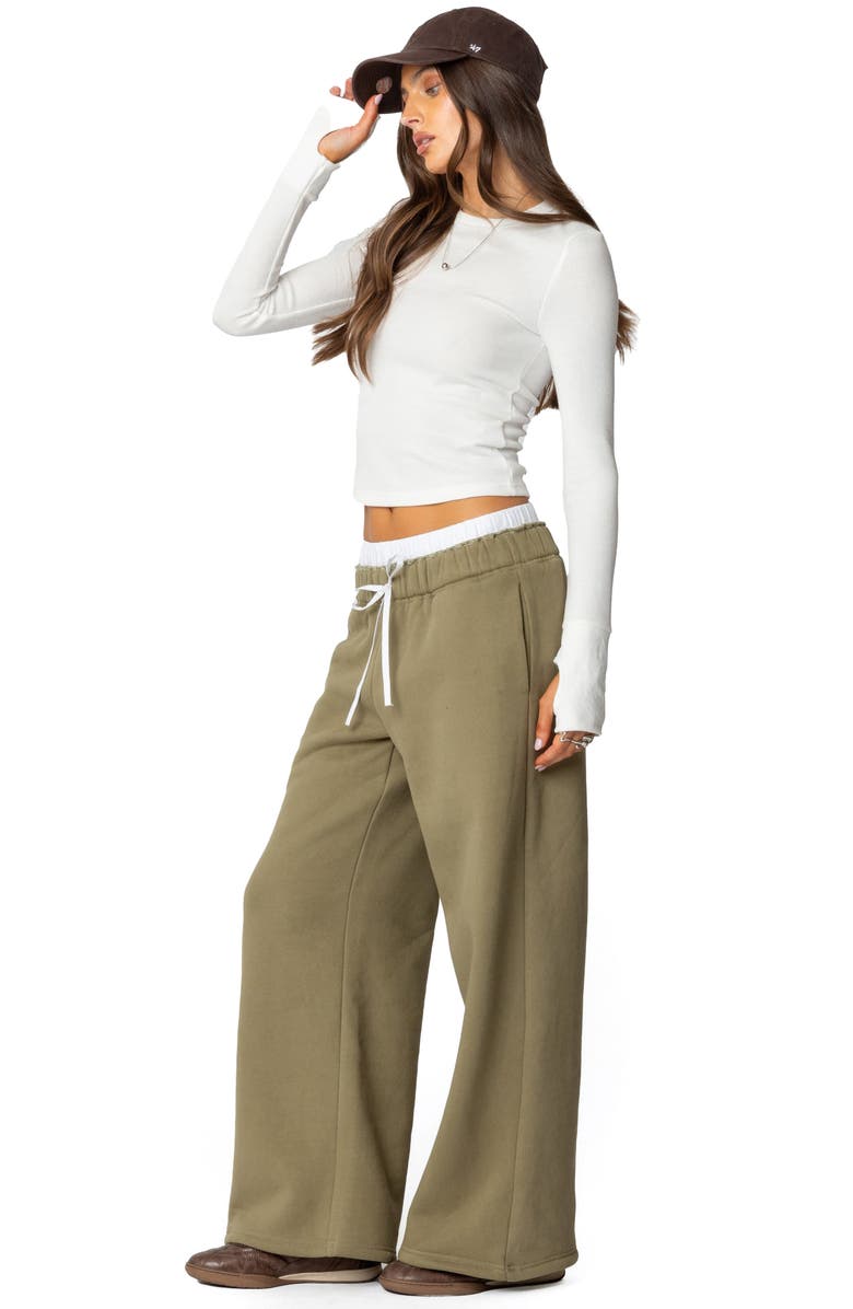 EDIKTED Boxer Drawstring Sweatpants, Alternate, color, Olive