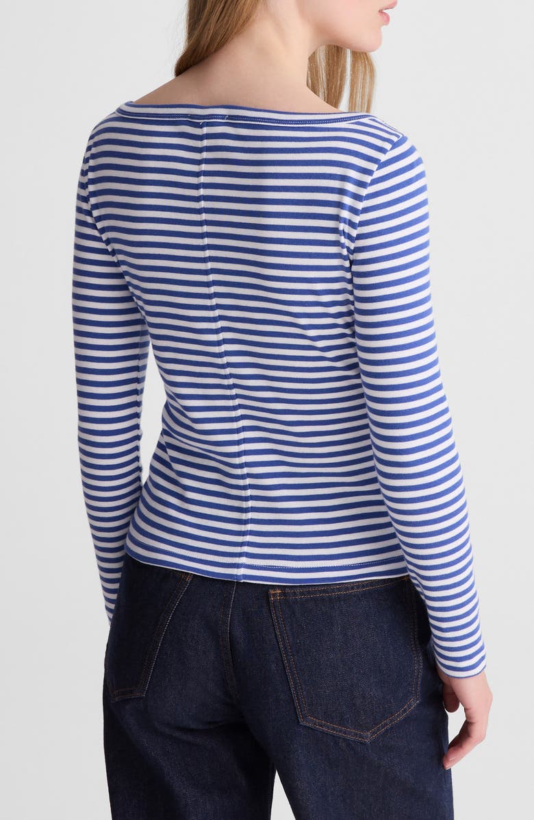 Madewell The 
90s Stripe Cotton Boatneck T-Shirt, Alternate, color, French Blue