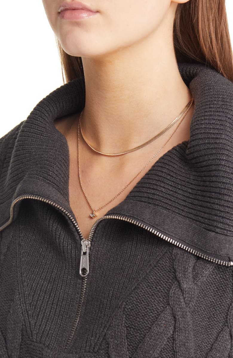 Treasure & Bond Cable Knit Half-Zip Pullover Sweater, Alternate, color, 