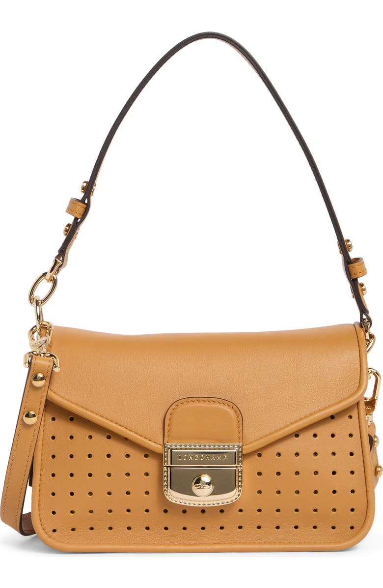 Longchamp Mademoiselle Leather Crossbody Bag, Main, color, Honey