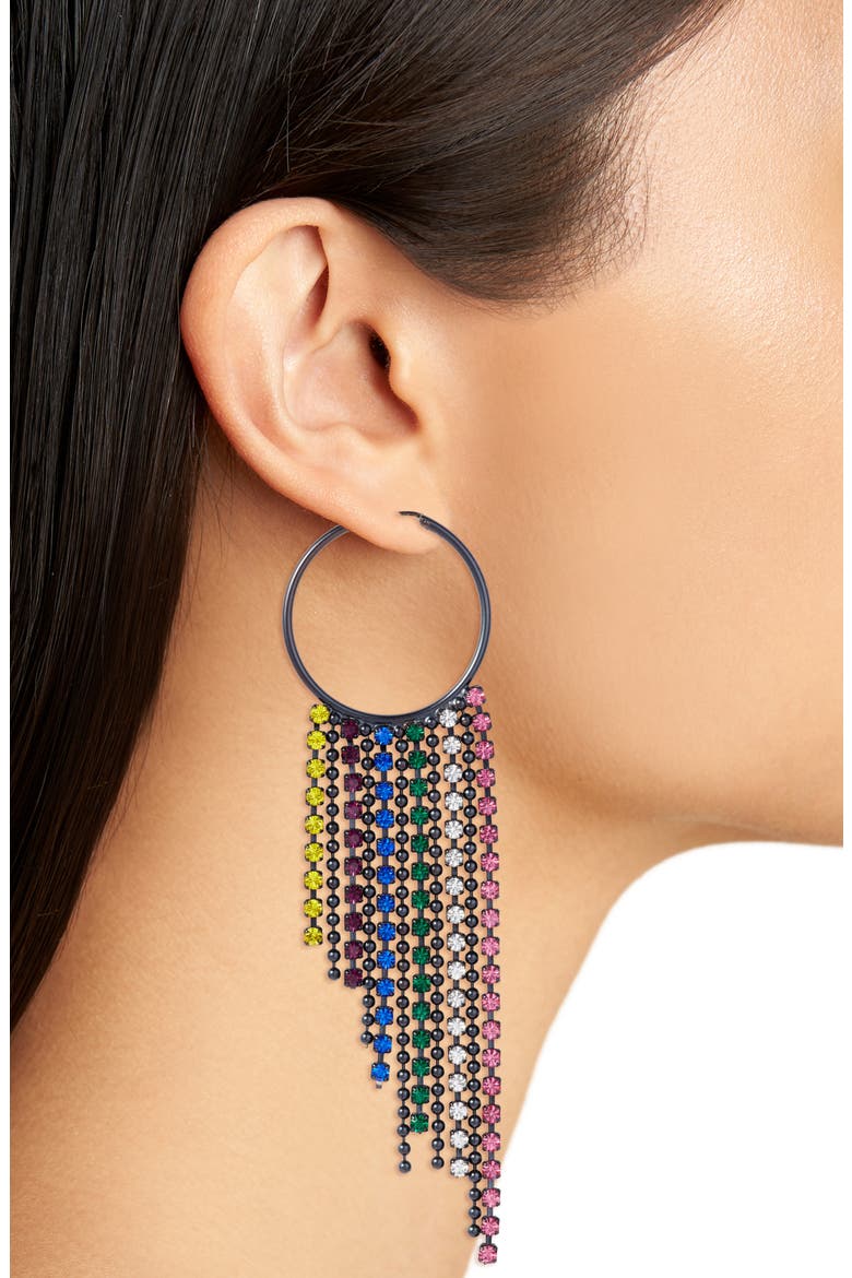 Joanna Fringe Hoop Earrings, Alternate, color, MULTI