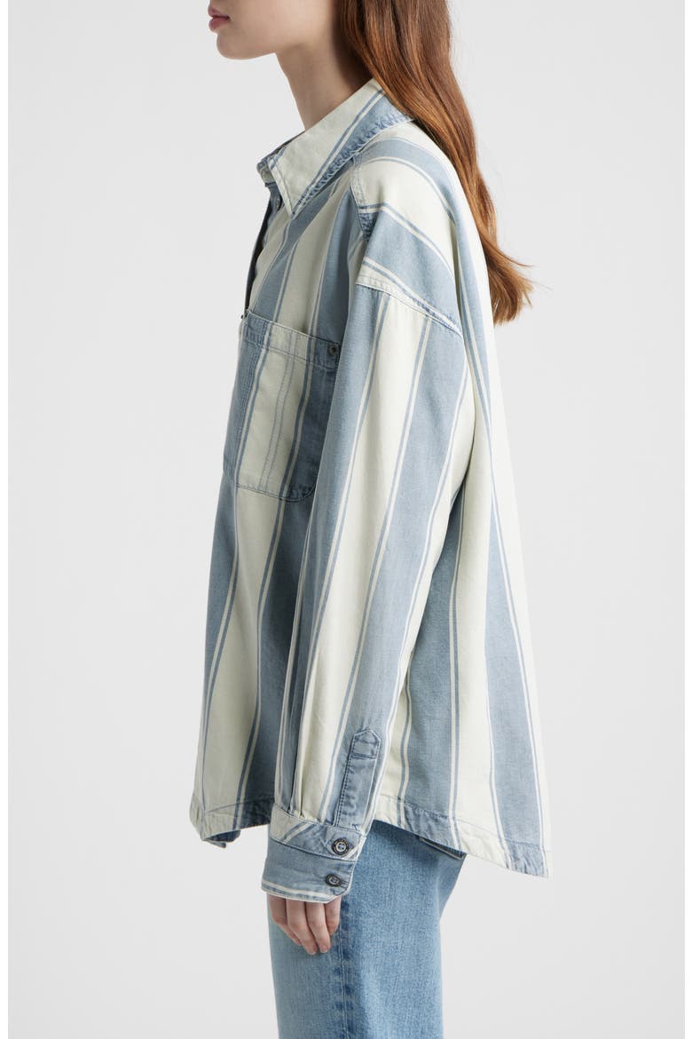 Crossroads Stripe Button-Up Shirt, Alternate, color, INDIGO COMBO