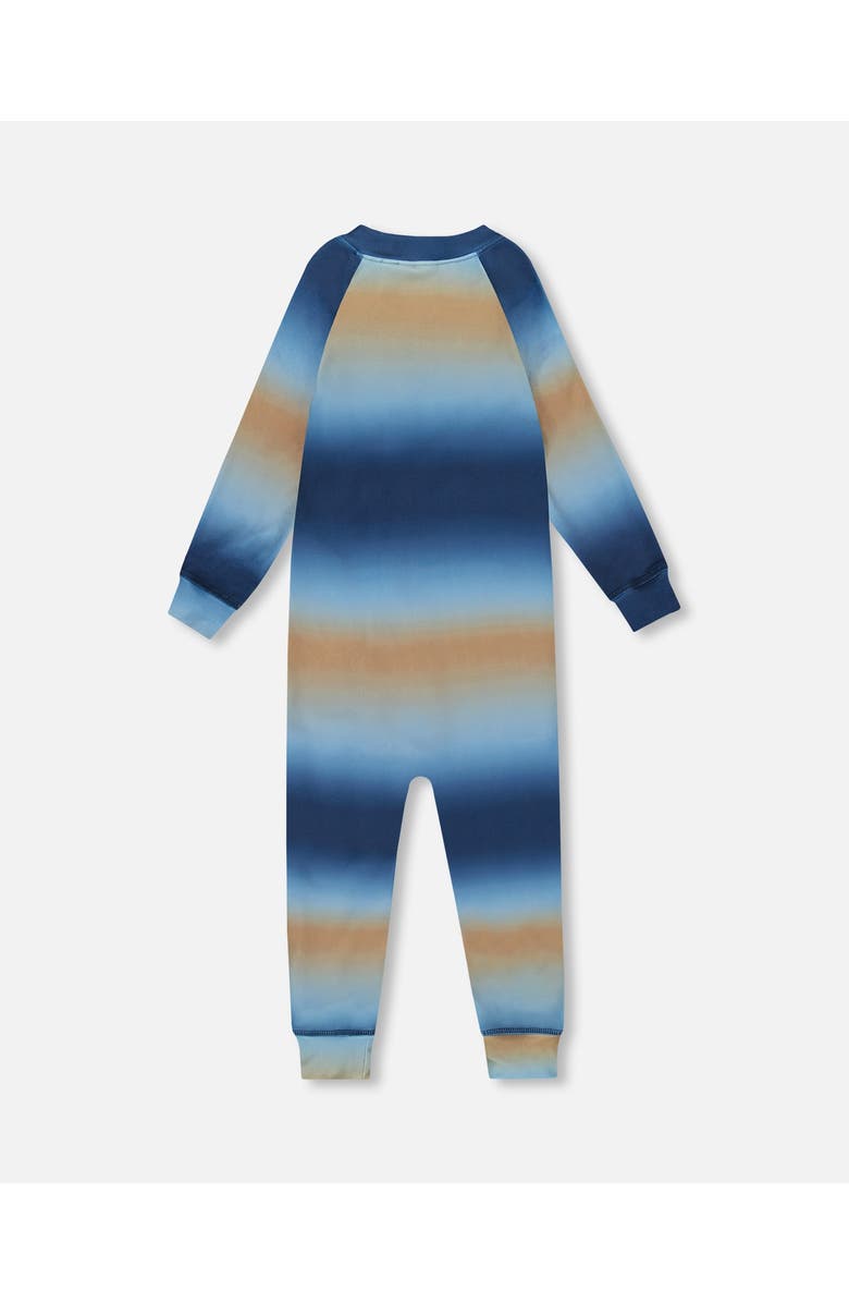 Deux par Deux Boy One-Piece Thermal Underwear, Alternate, color, Blue And Beige Gradient