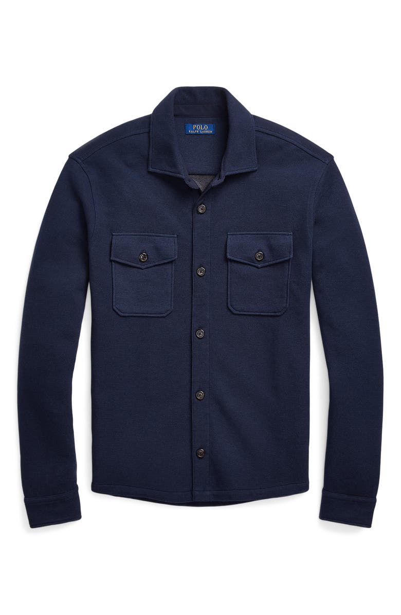Polo Ralph Lauren Jacquard Double Knit Shirt Jacket, Alternate, color,