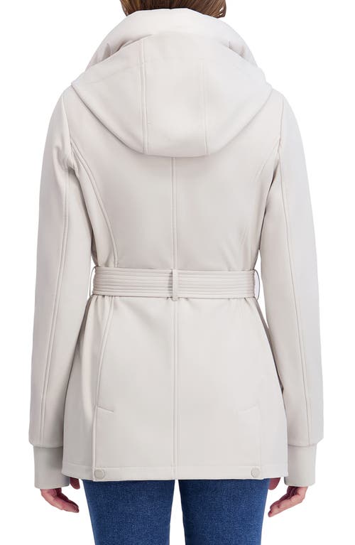 Kensie Softshell Belted Jacket In Multi
