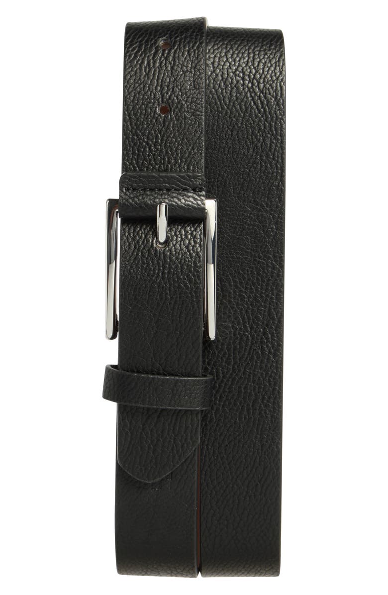 Vince Camuto Leather Belt, Main, color, Black