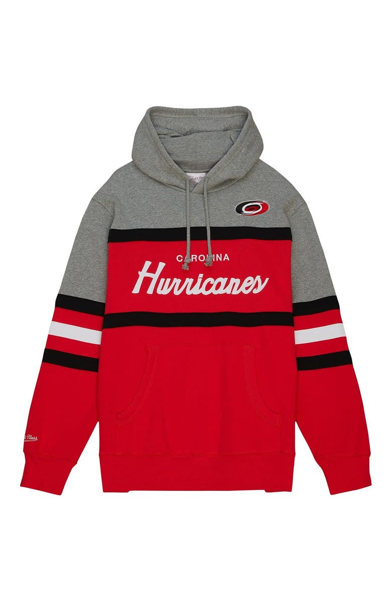 Mitchell & Ness Men's Mitchell & Ness Red/Gray Carolina Hurricanes Head Coach Pullover Hoodie, Alternate, color, Red